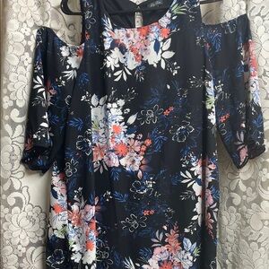 Lily Rose Vibrant Cold Shoulder Floral Dress